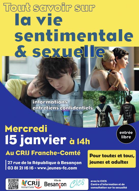 Tout savoir sur la vie affective et sexuelle, mercredi 15 janvier 2014 au CRIJ