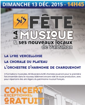 SIS fête la musique dimanche 13 décembre 2015 dans ses nouveaux locaux de Valdahon.
