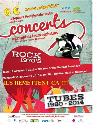Concerts pour les orphelins des Sapeurs-Pompiers au Kursaal le 11 décembre 2015 au théâtre musical à Besançon