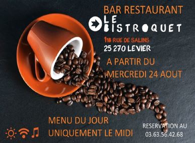 Nouveau : des repas au Bistroquet à Levier.
