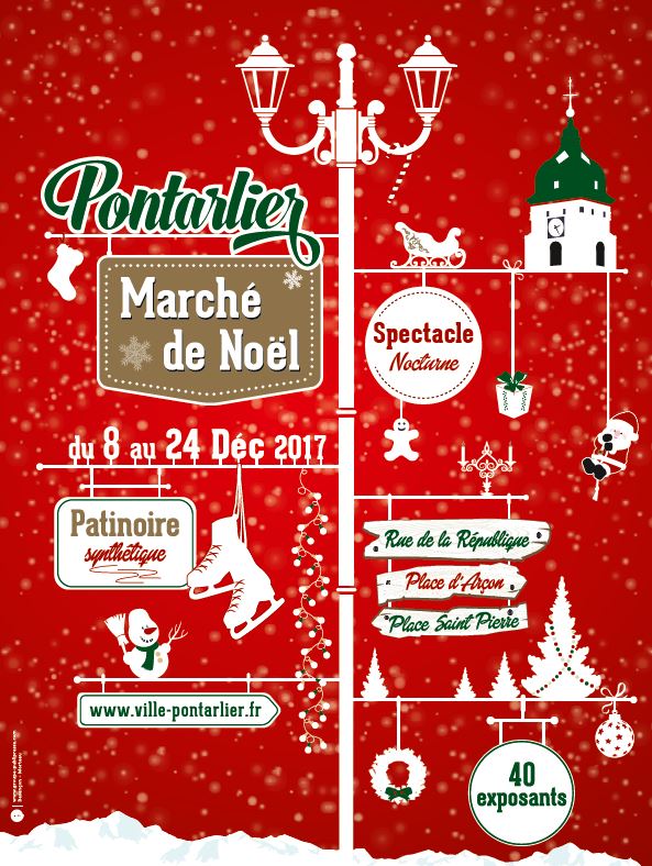 Le marché de noël de Pontarlier du vendredi 8 décembre au dimanche 24 décembre 2017