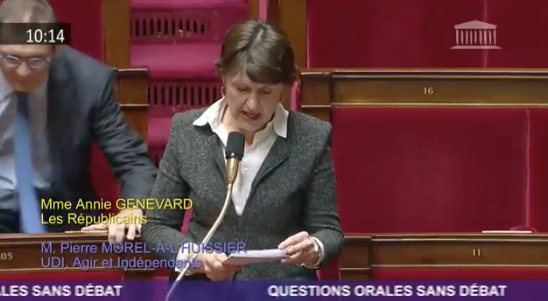 Annie Genevard interroge le Gouvernement sur les infrastructures routières et ferroviaires en zone rurale et de montagne.