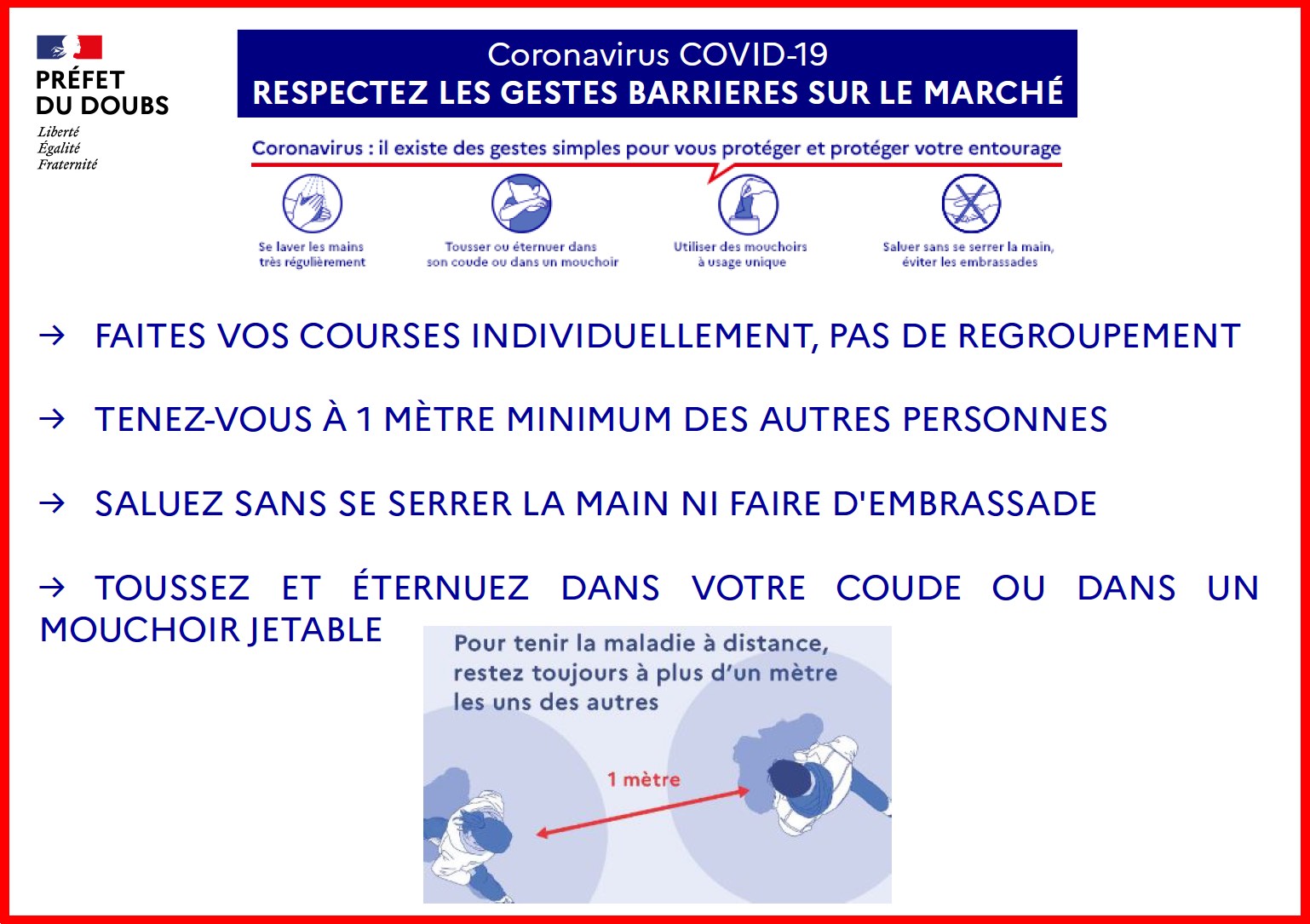 Les marchés alimentaires dans le Doubs au 2 avril 2020.