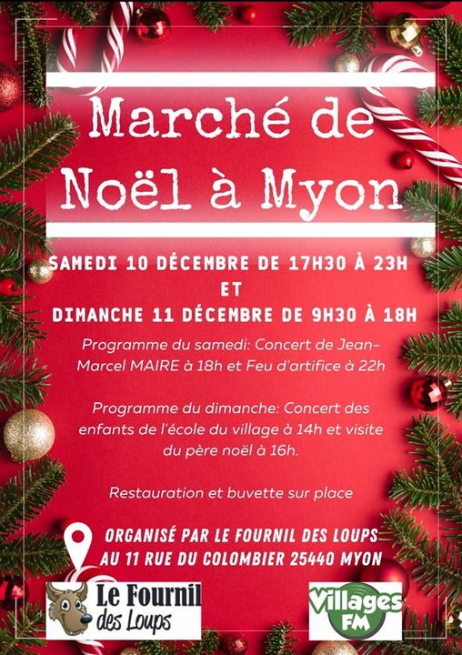 Marché de Noël à Myon samedi 10 et dimanche 11 décembre 2022