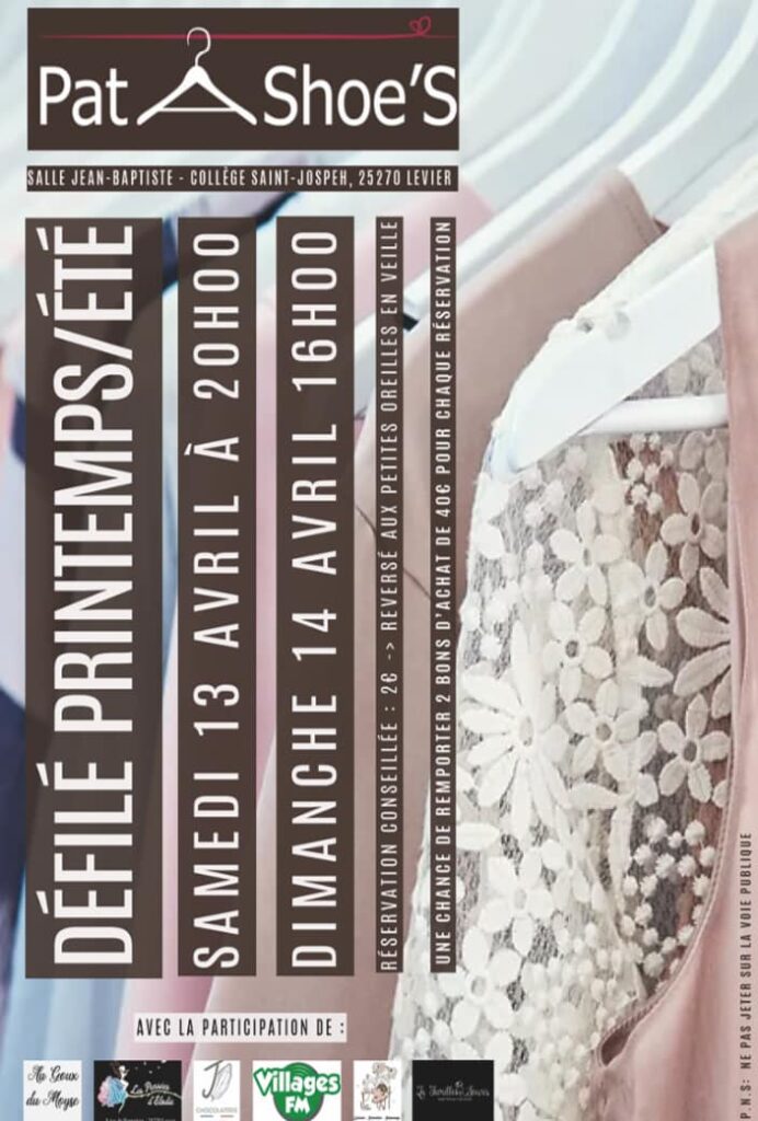 Défilé Printemps/Été ce week-end à Levier avec Pat à Shoe’s