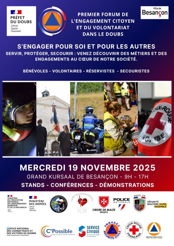Mercredi 19 novembre, Premier Forum de l’engagement citoyen et du volontariat dans le Doubs