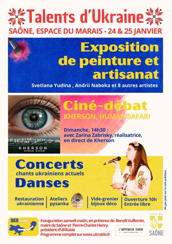 Talents d’Ukraine à Saône, les 24 et 25 janvier2026. 