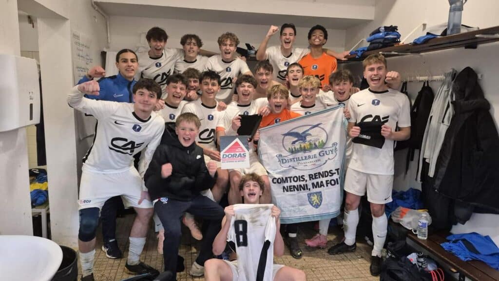 Victoire des U18 contre l&rsquo;US Chantilly en coupe Gambardella !. Ils affronteront Montpellier au Stade Paul Robbe de Pontarlier le 1er février 2026.
