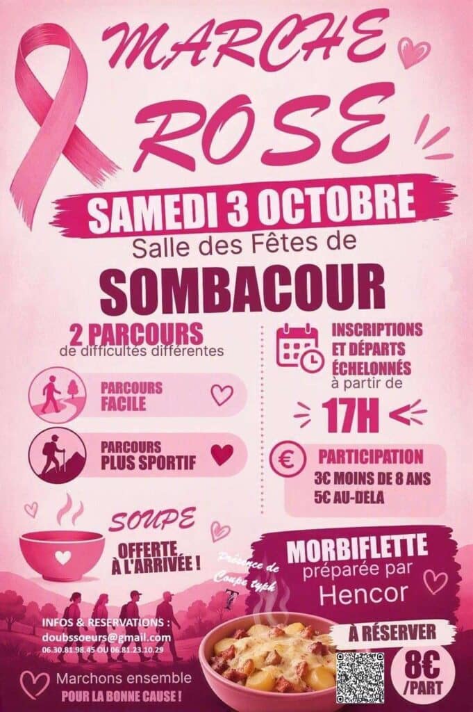 Marche Rose samedi 3 octobre à Sombacour