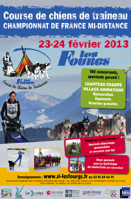 Course de chiens de traîneau les 23 et 24 février 2013.