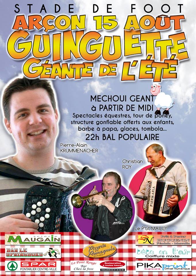 Guinguette géante de l&rsquo;été à Arçon le 15 août 2013