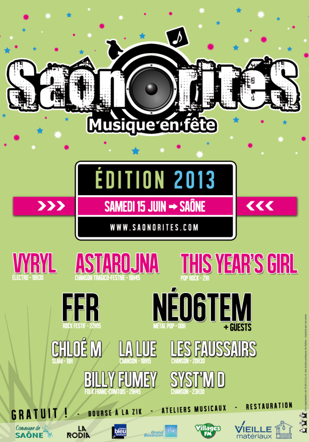Festival SAONORITES, le 15 juin 2013 à Saône