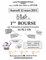 1ère Bourse aux Vêtements et matériel d’Occasion, le 12 mars 2011 à Levier