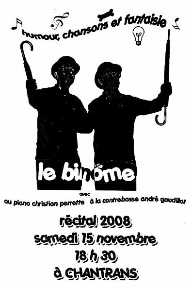 Théatre humour, chansons et  fantaisie à Chantrans le 15 novembre 2008