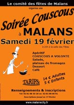 Soirée Couscous à Malans, le samedi 19 février 2011