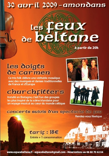 Les feux du renouveau embrasent l’Espace Beltane le 30 avril 2009.