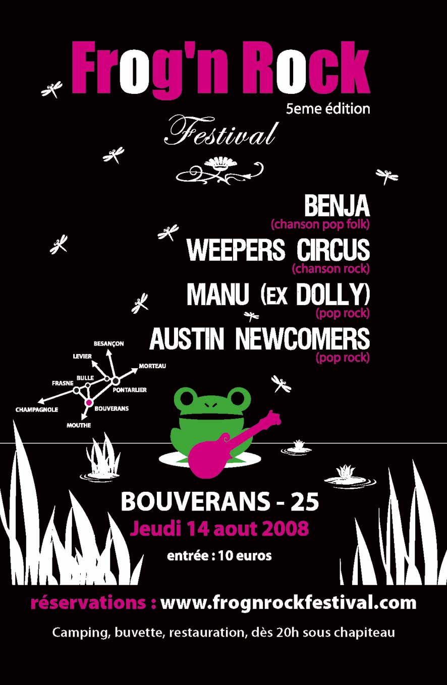 Frog n&rsquo;rock festival à Bouverans – jeudi 14 août 2008