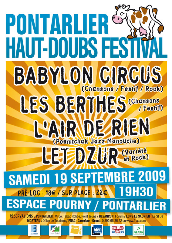 Découvrez la programmation du Haut-Doubs Festival du 19 septembre 2009