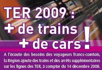 TER 2009, plus de trains, plus de cars.