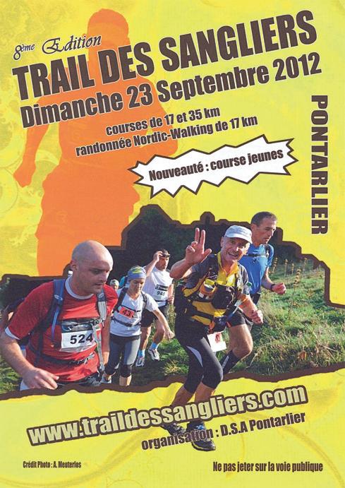 8ème Trail des sangliers le 23 septembre 2012